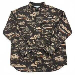 Columbia PHG Mens Sharptail Flannel Shirt Duck Range Camo Size XL